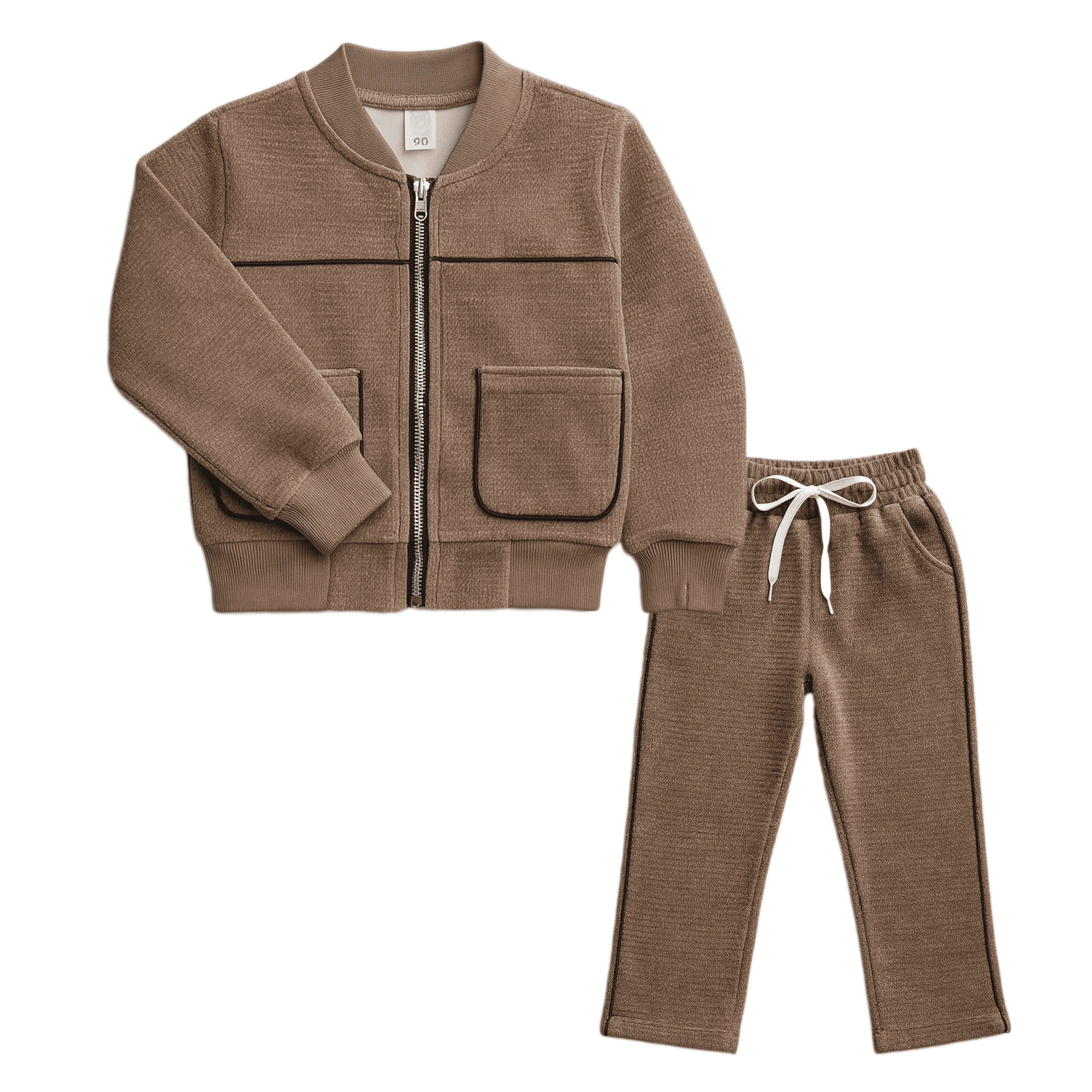 Brown Zip-Up Jacket & Jogger Set