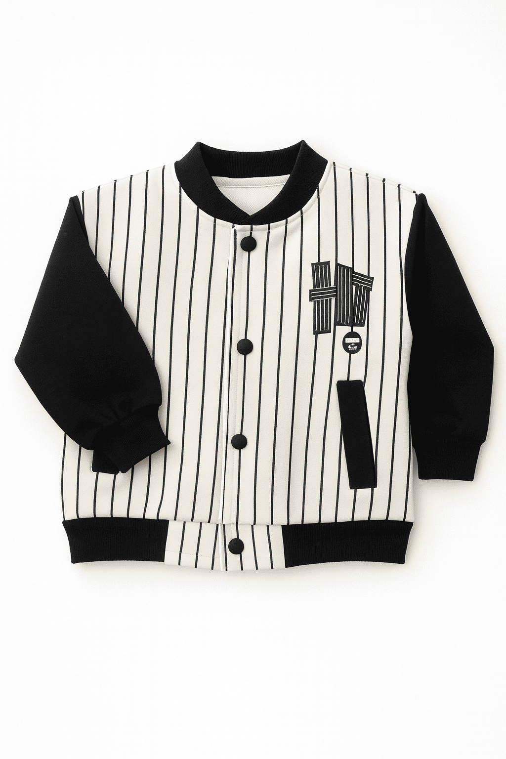 Black & White Striped Varsity Tracksuit Set