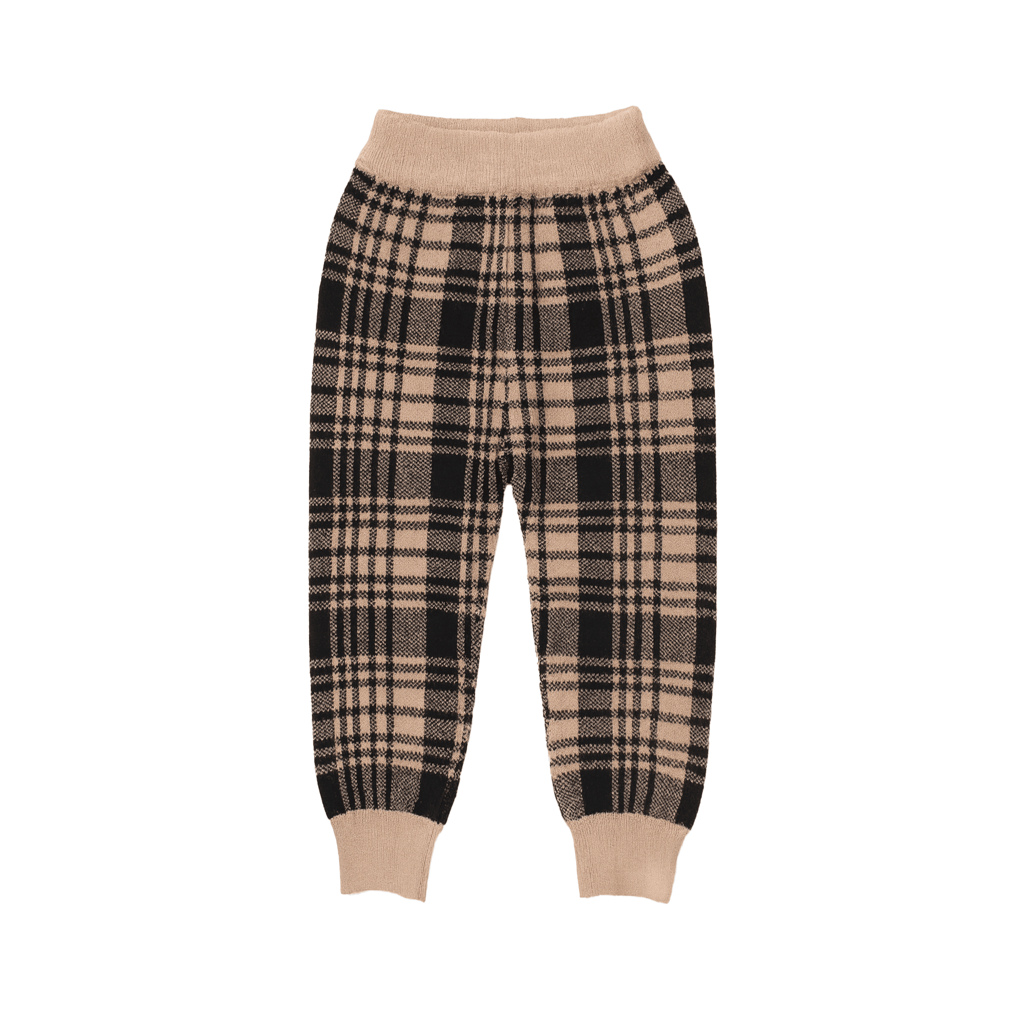 Boys’ Brown & Black Plaid Knit Sweater Suit