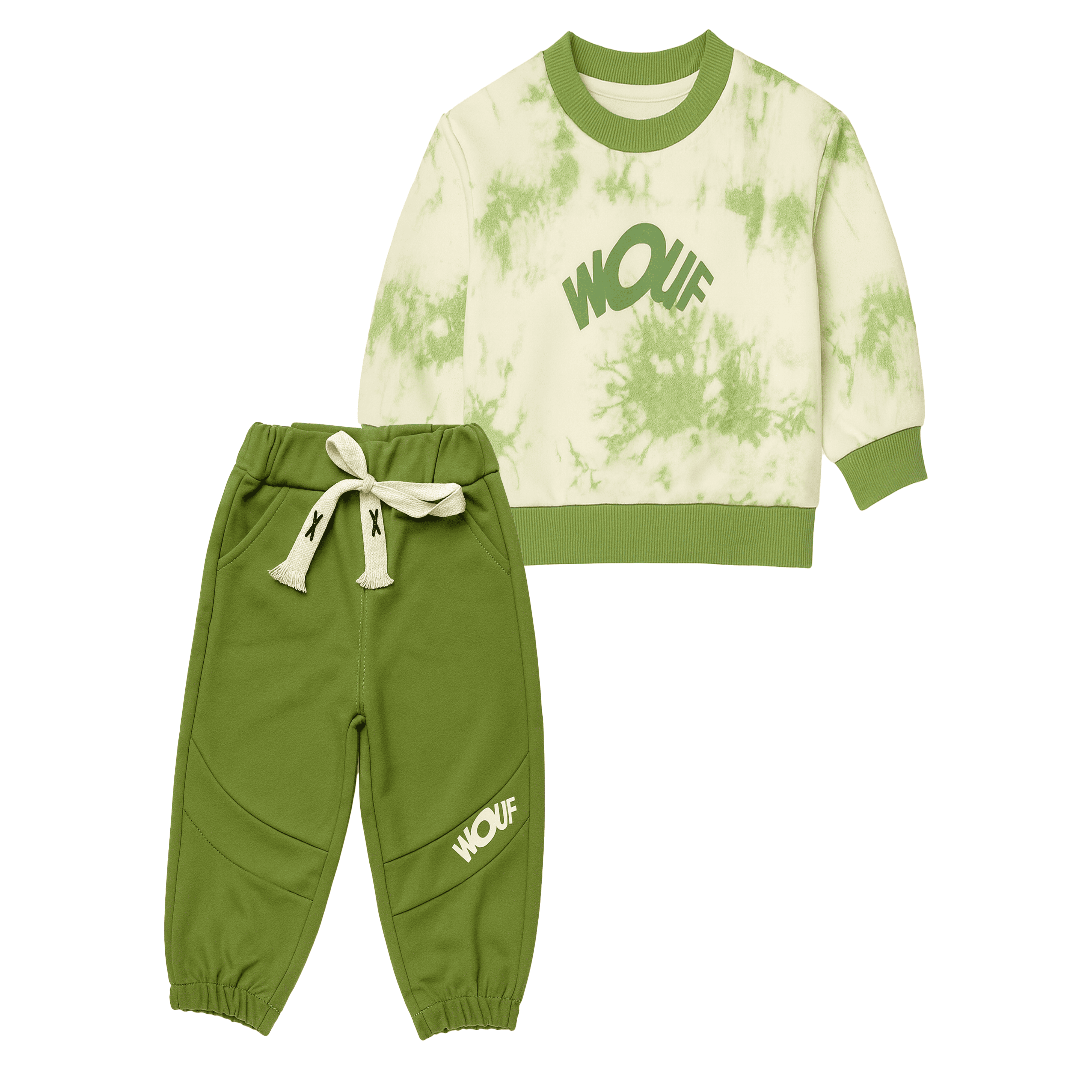 WOUF Green Tie-Dye Tracksuit Set