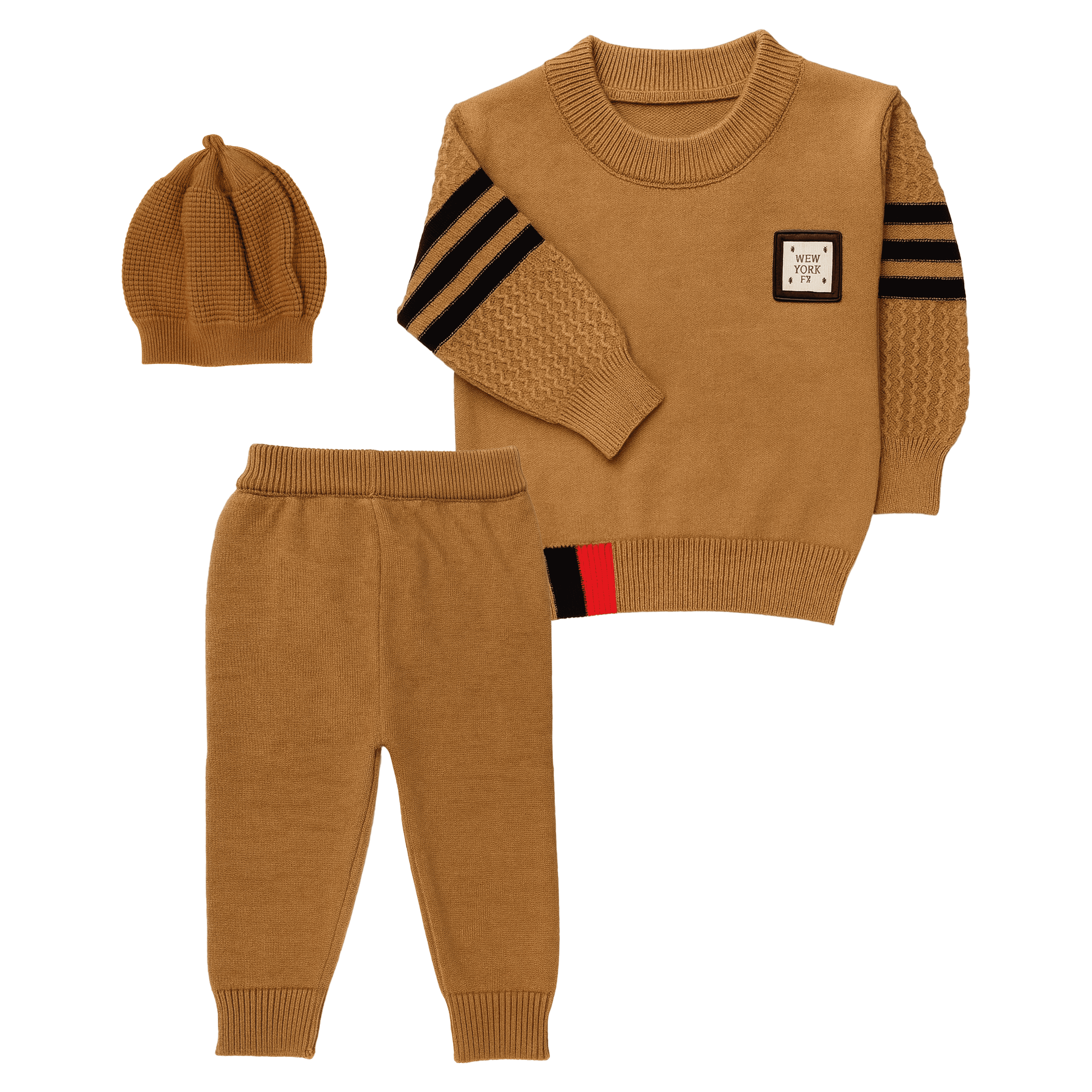 Brown "New York" 3-Piece Knitted Suit