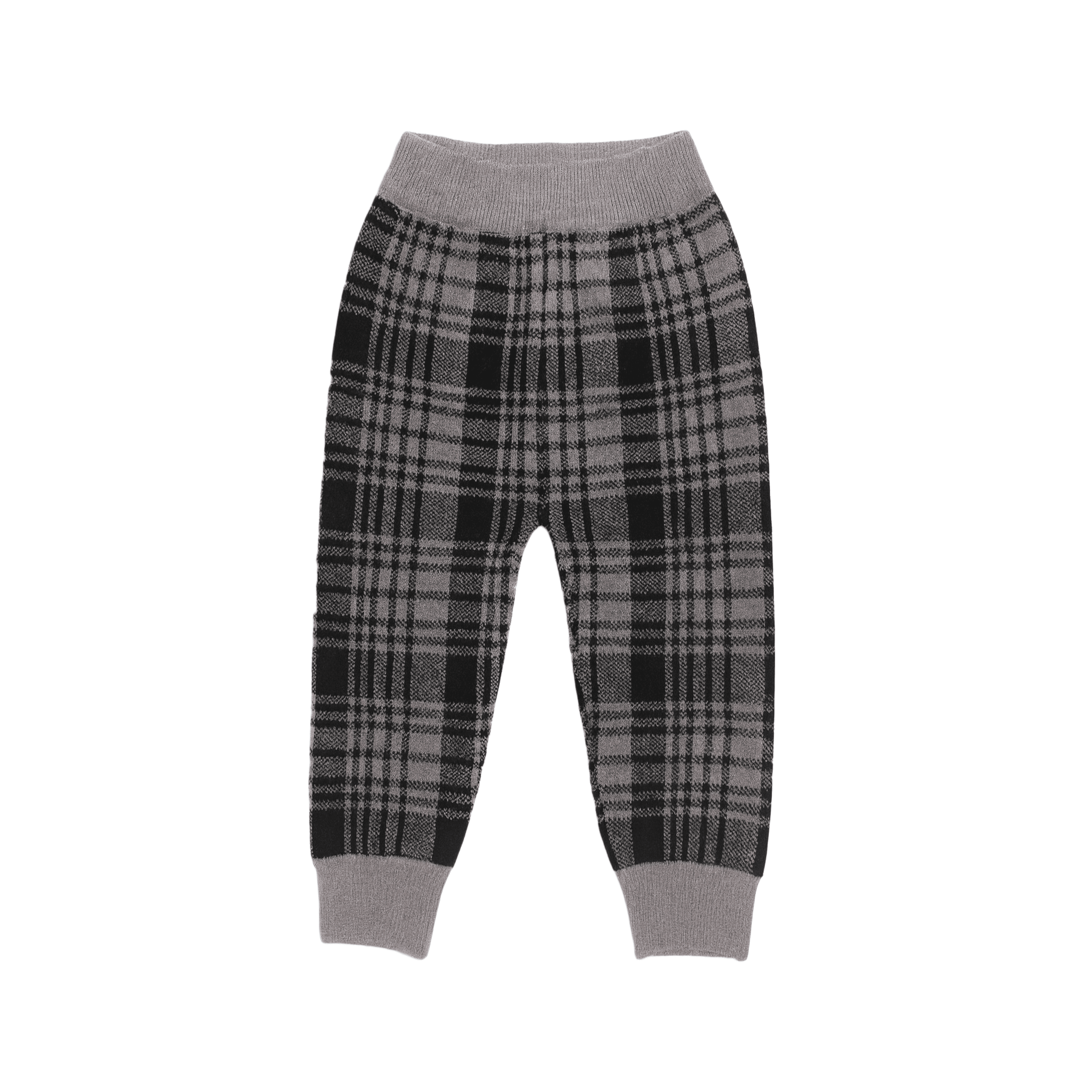 Boys’ Grey Plaid Knit Sweater Set