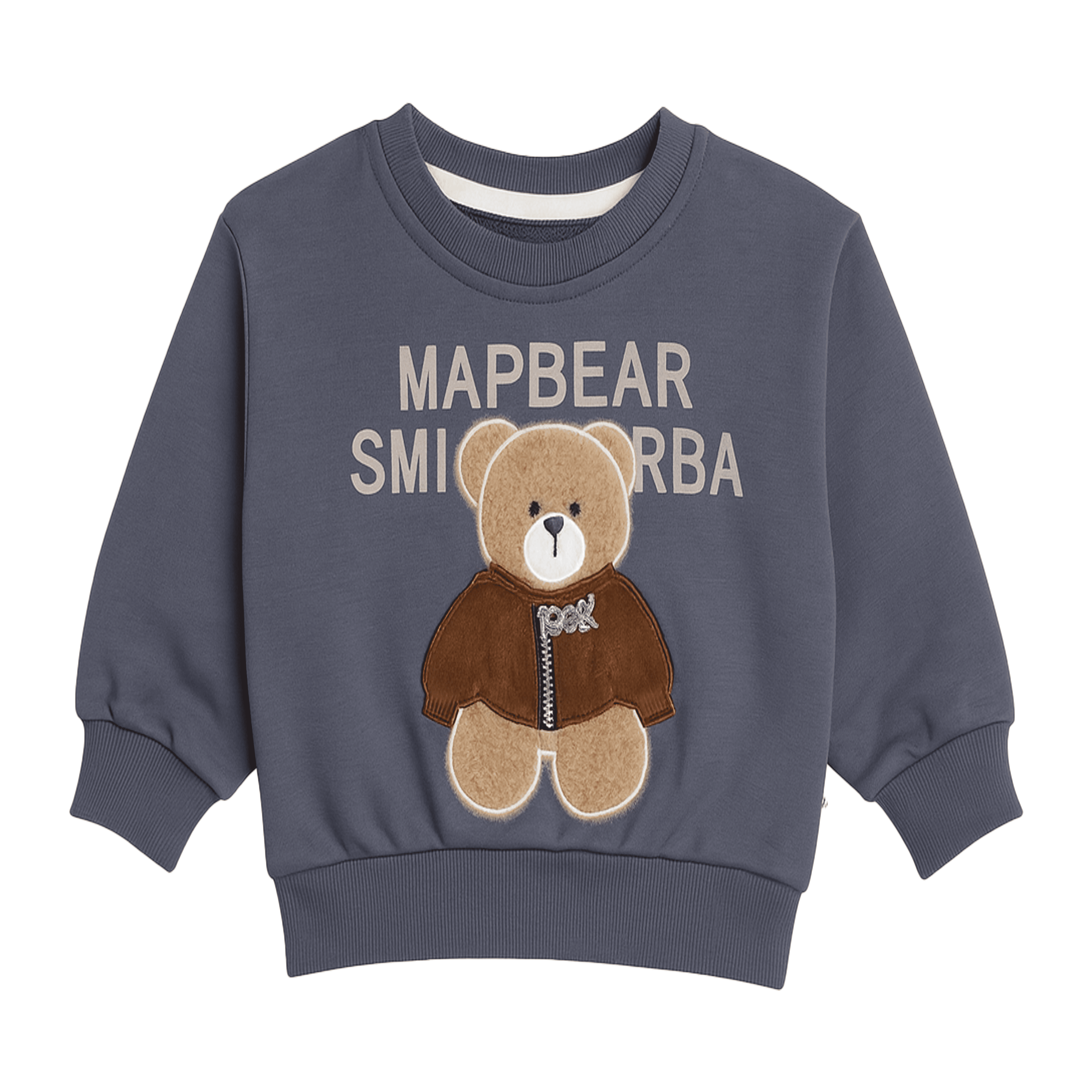 Cute Bear Grey Fleece 2-Piece Suit