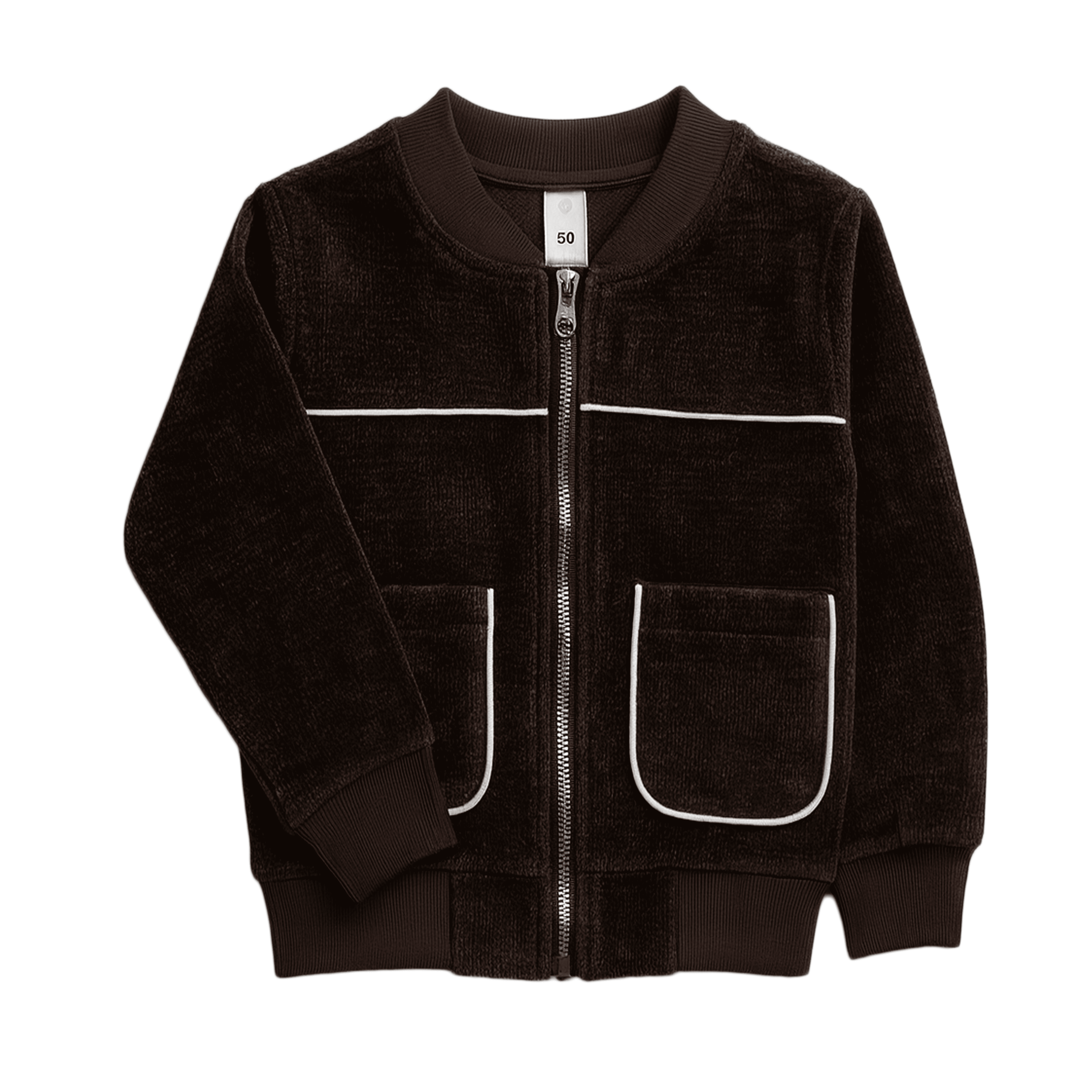 Dark Brown Velour Zip Jacket & Jogger Set