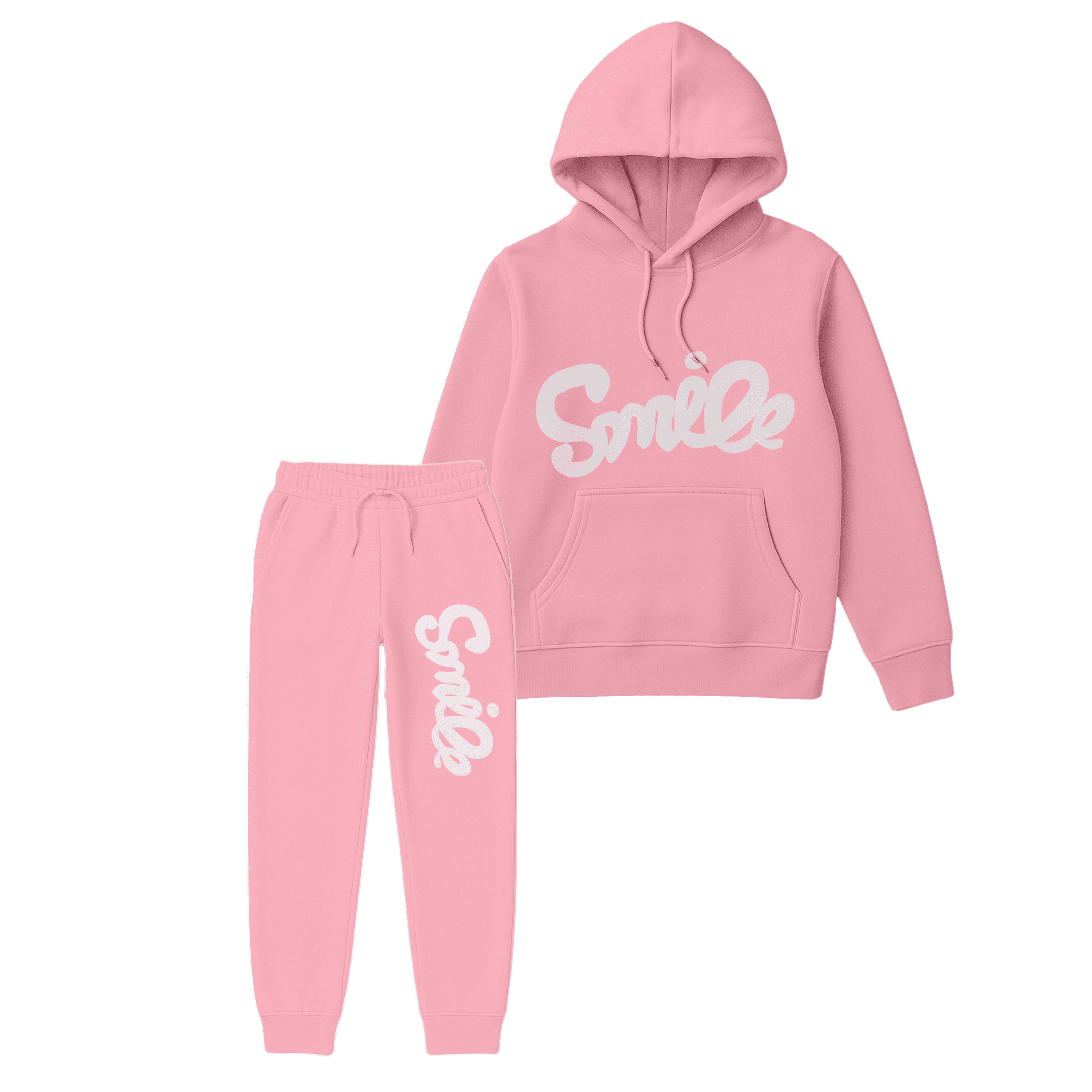 Pink "Smile" Hoodie & Trouser TrackSuit