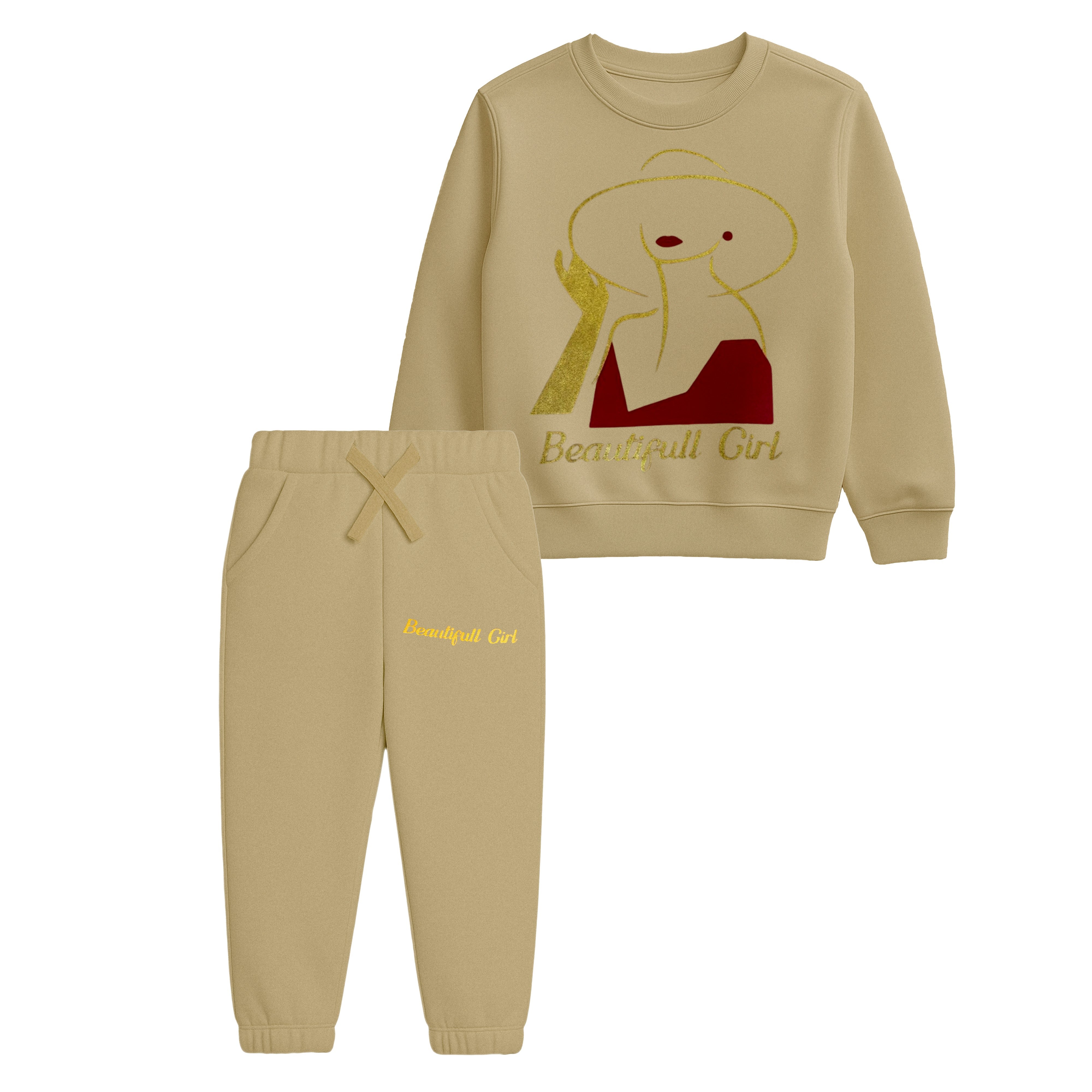 Beautiful Girl" Sweatshirt and Joggers Suit