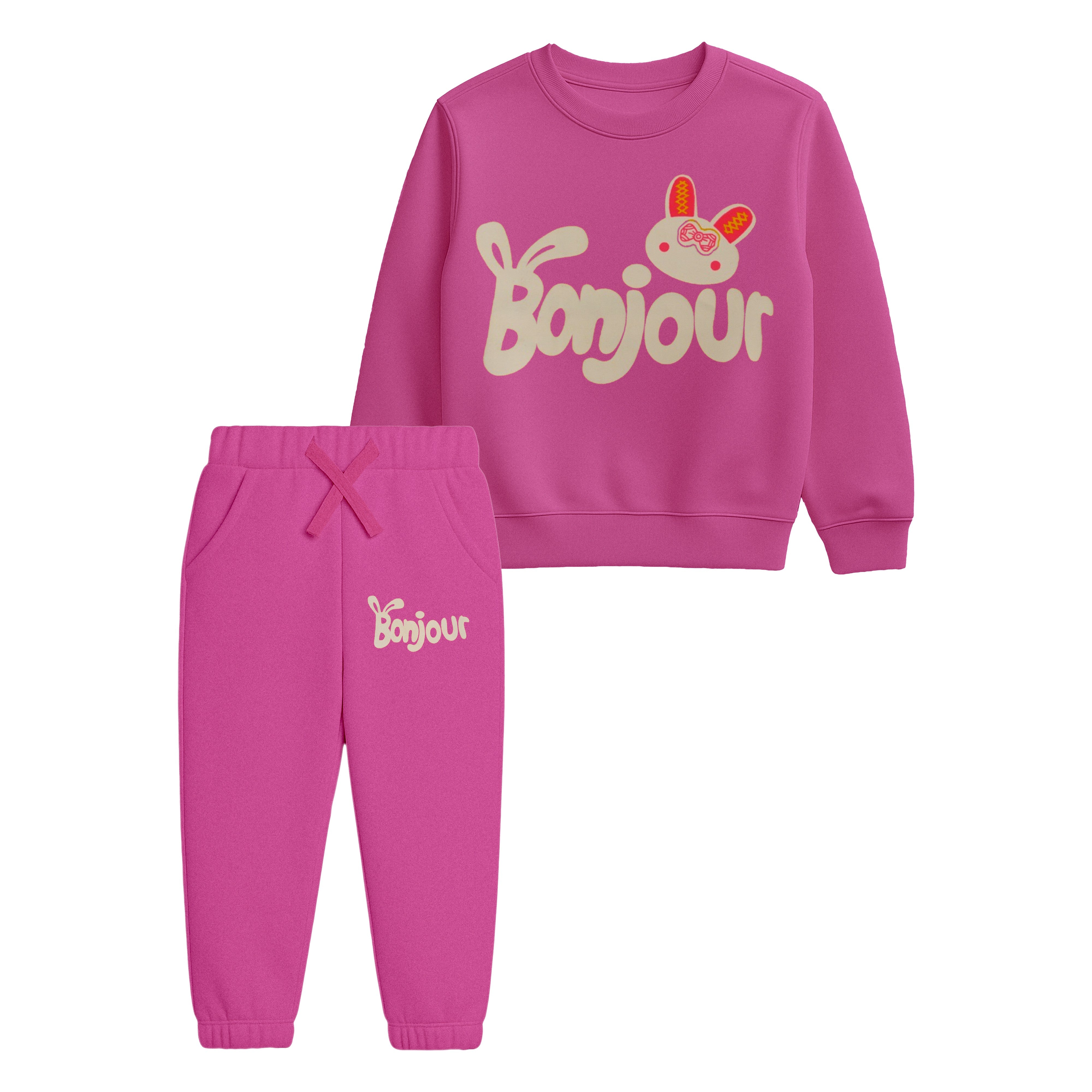Pink Bunny Sweatshirt and Joggers Suit