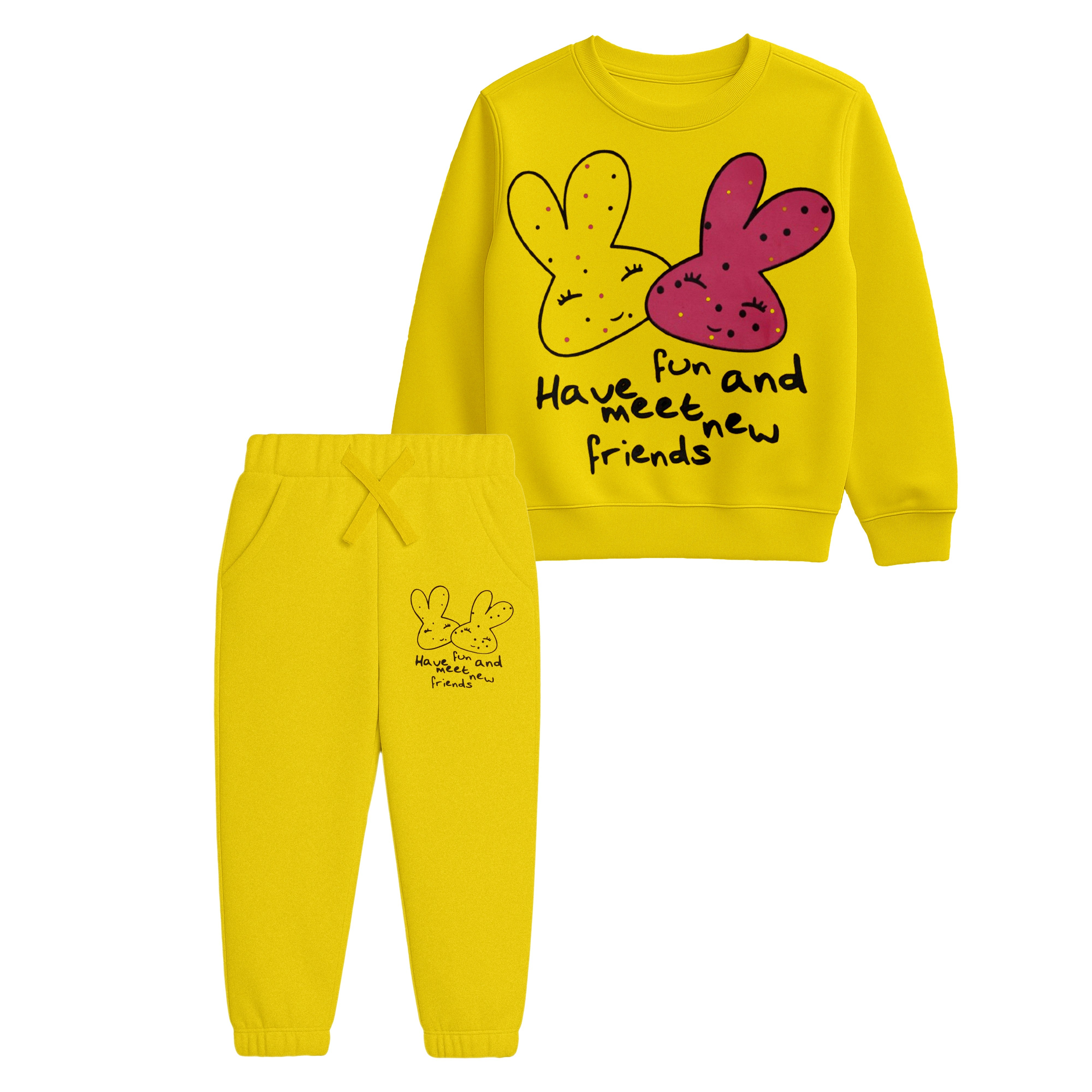 Yellow "Meet New Friends" Track Suit