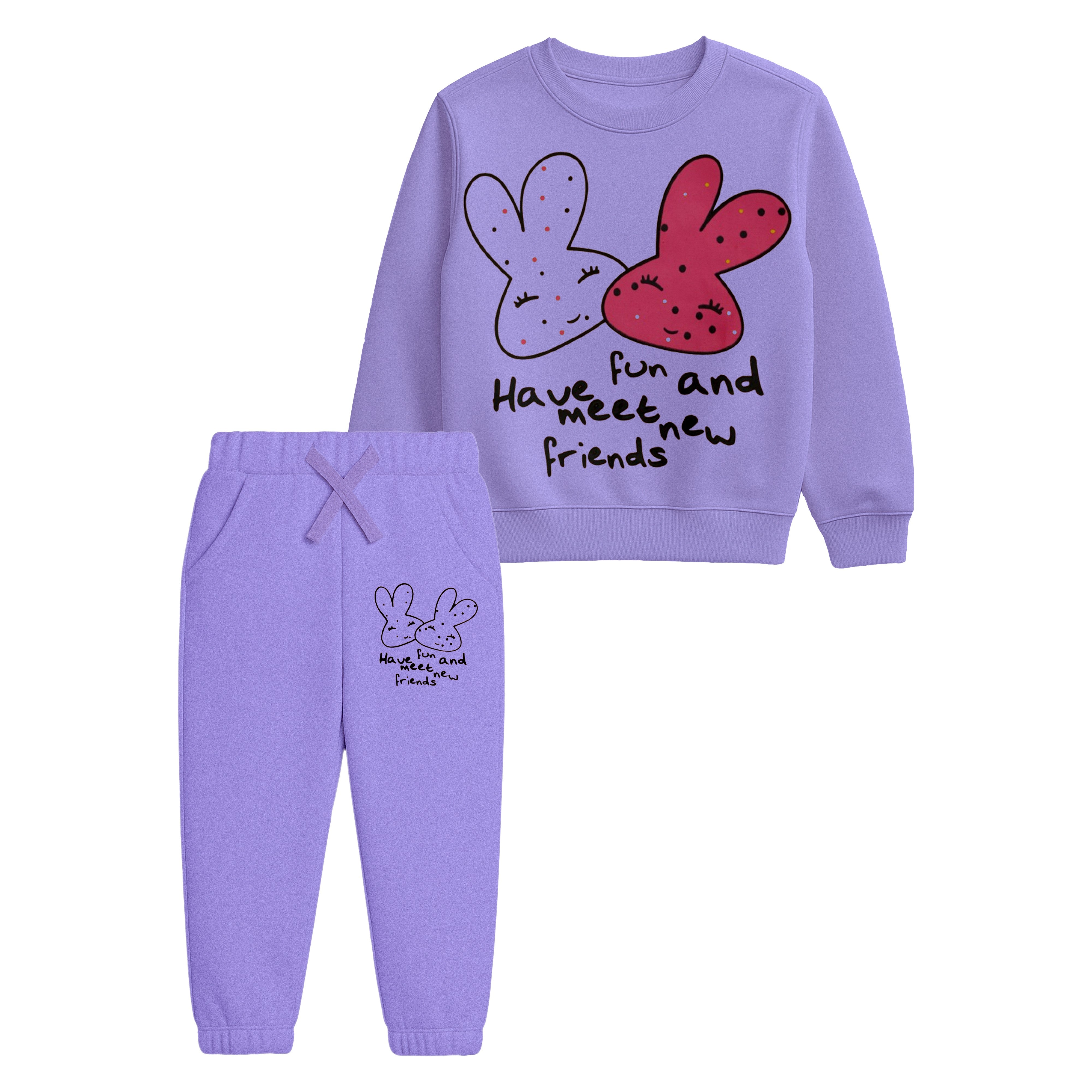 Lavender "Meet New Friends" Loungewear Set