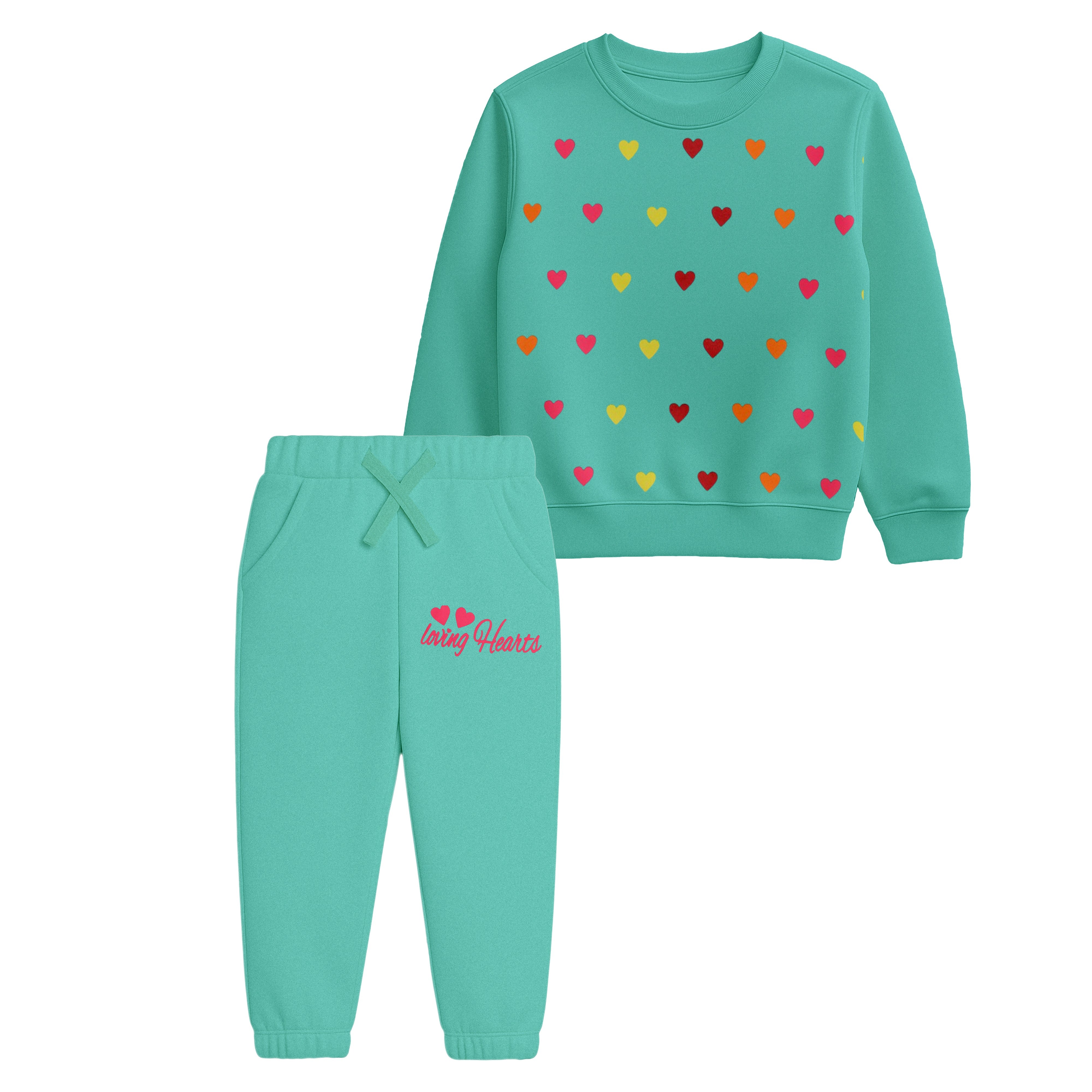 Turquoise "Loving Hearts" Loungewear Suit