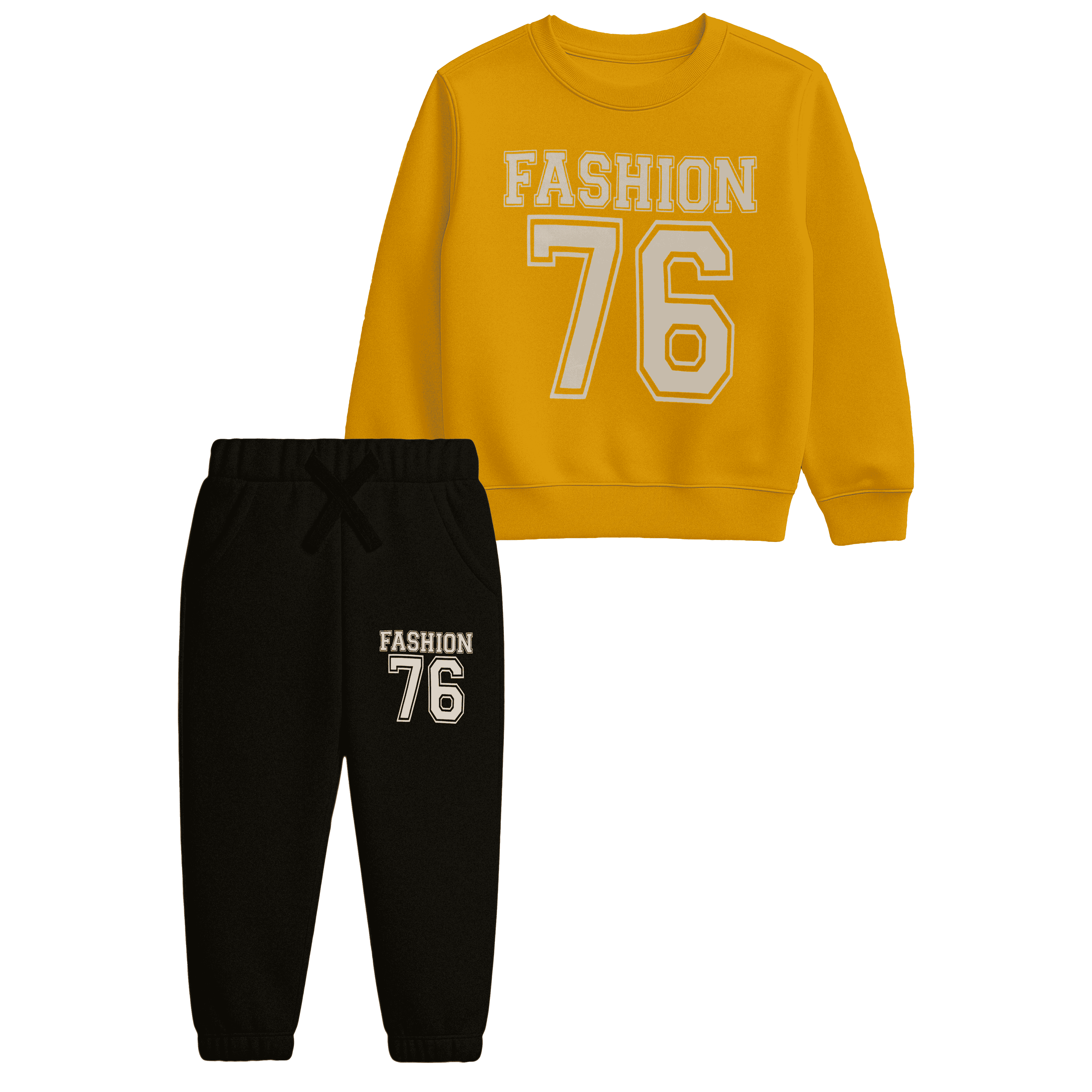 Yellow Fashion 76 Sweatshirt and Jogger Pants Suit