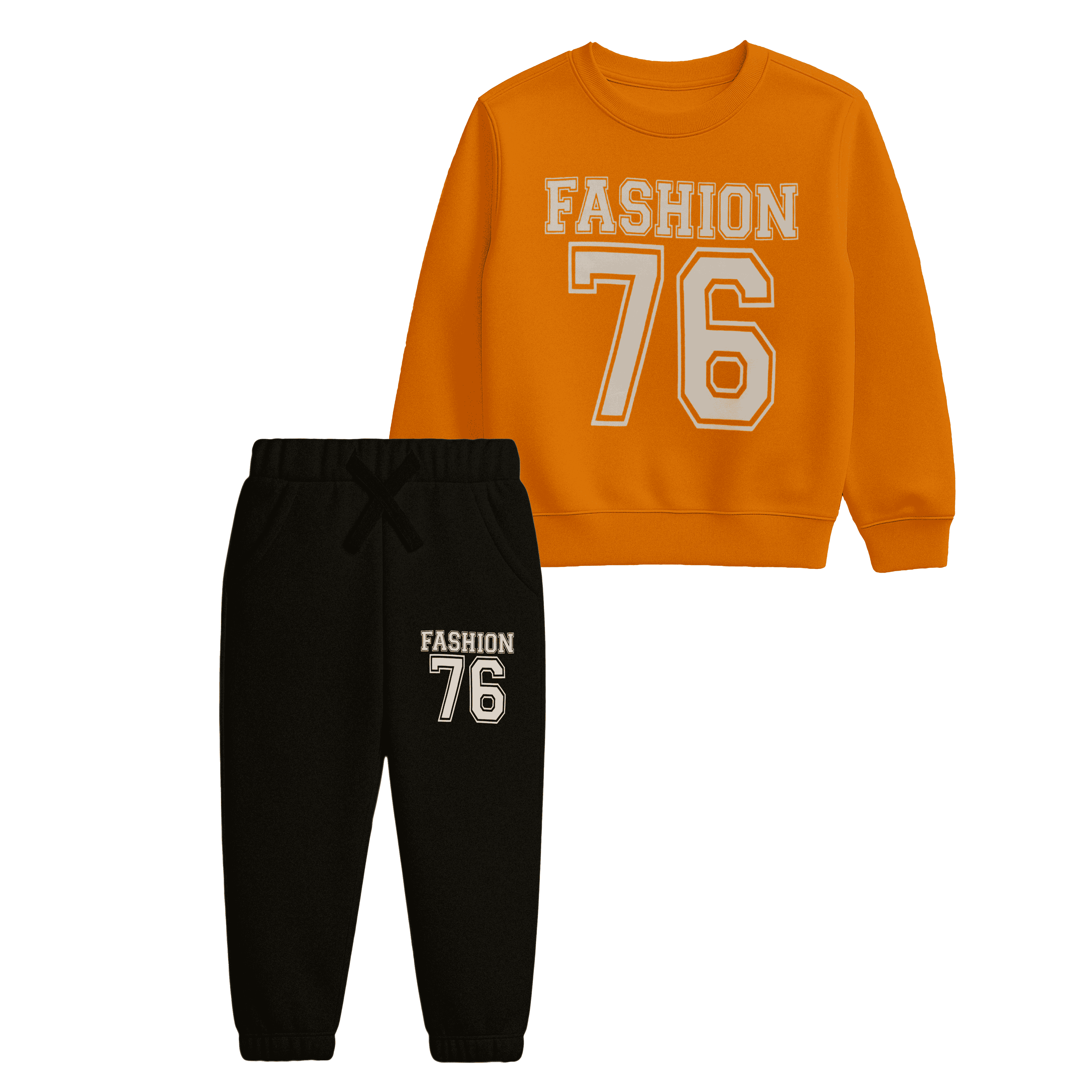 Orange Fashion 76 Sweatshirt and Jogger Pants Suit