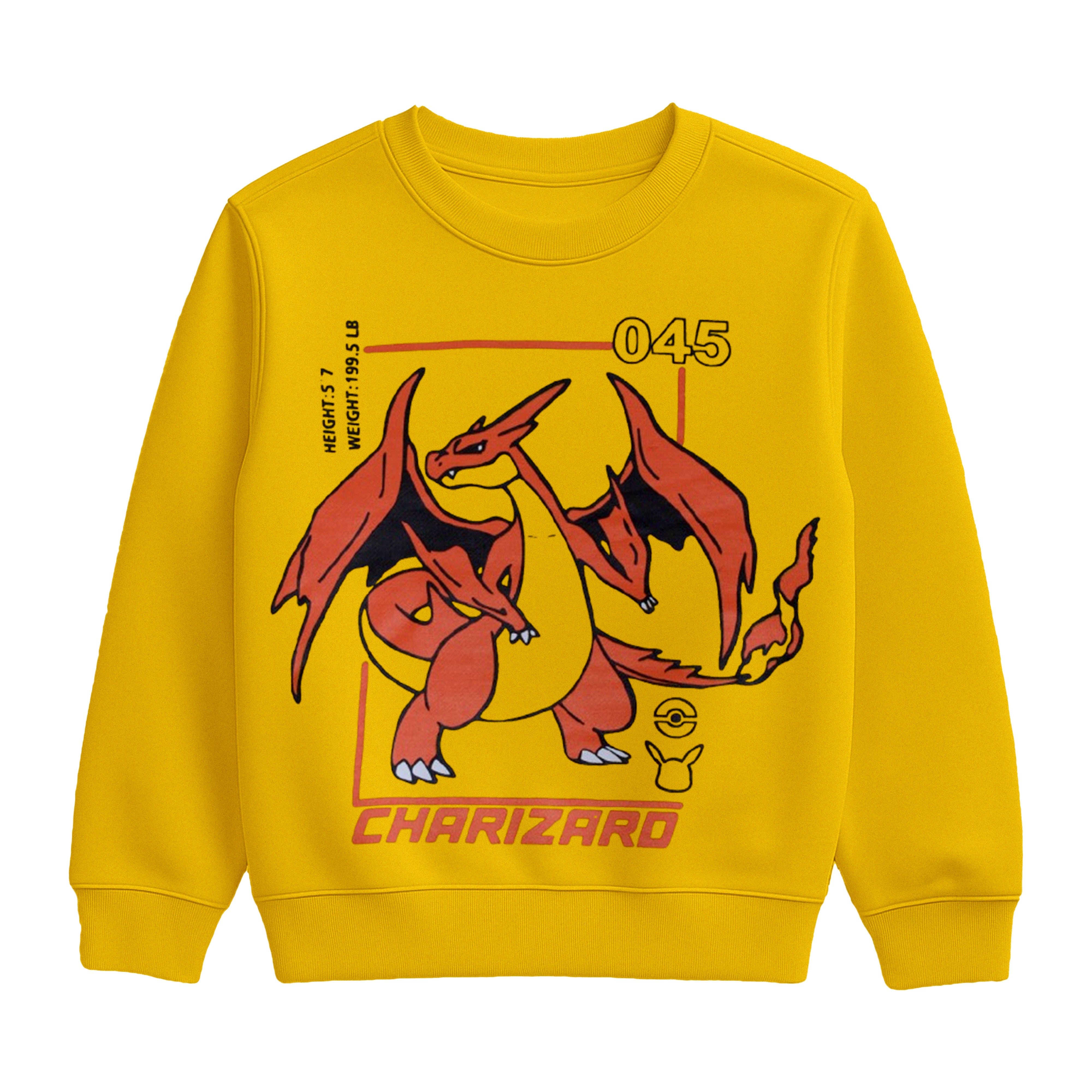 Boys’ Pokémon Charizard Sweatshirt & Jogger Set – Bright Yellow