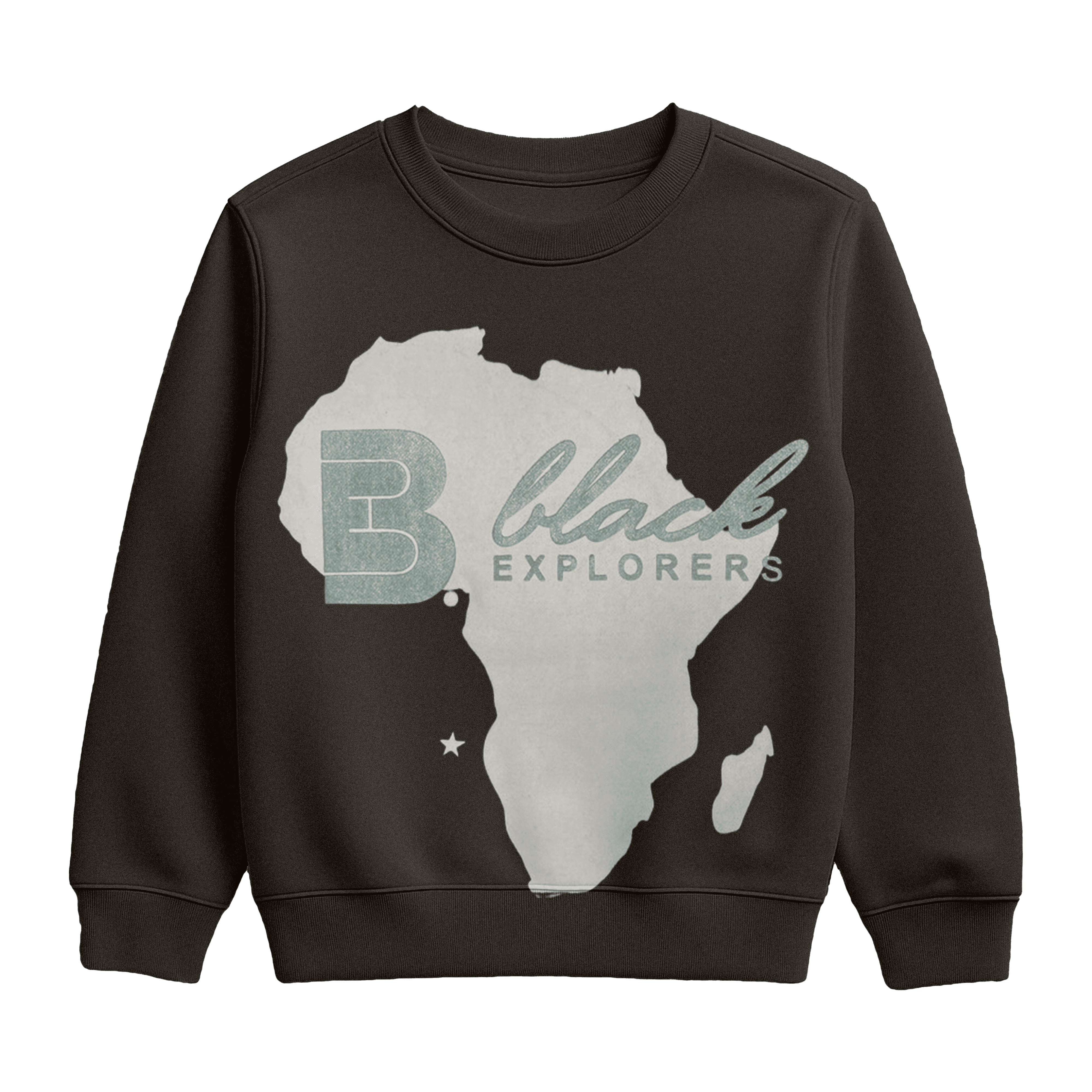 Black “Explorers” Africa Map Sweatshirt & Jogger Suit
