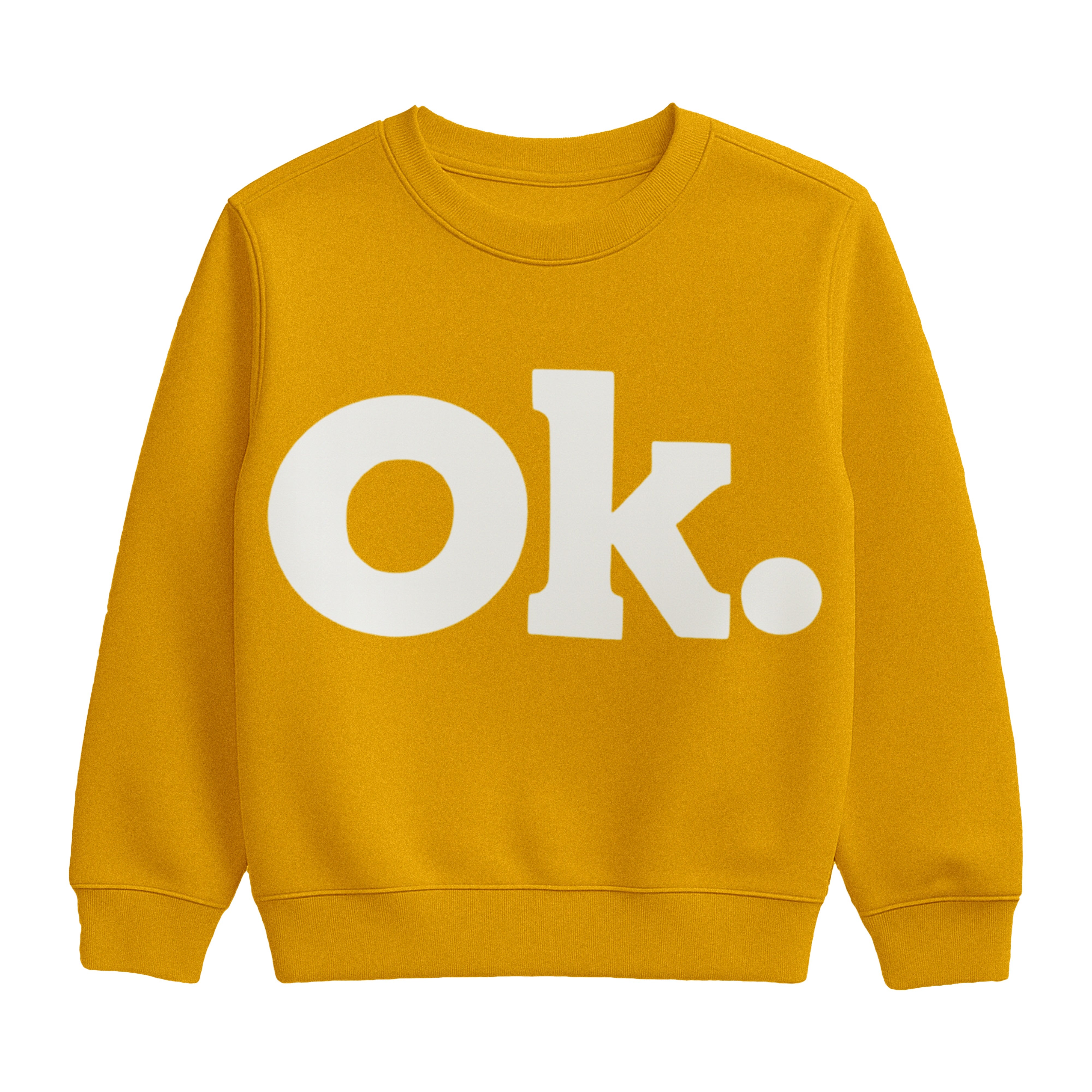 Kids “Ok.” Minimalist Sweatshirt & Jogger Set – Mustard Yellow & Black