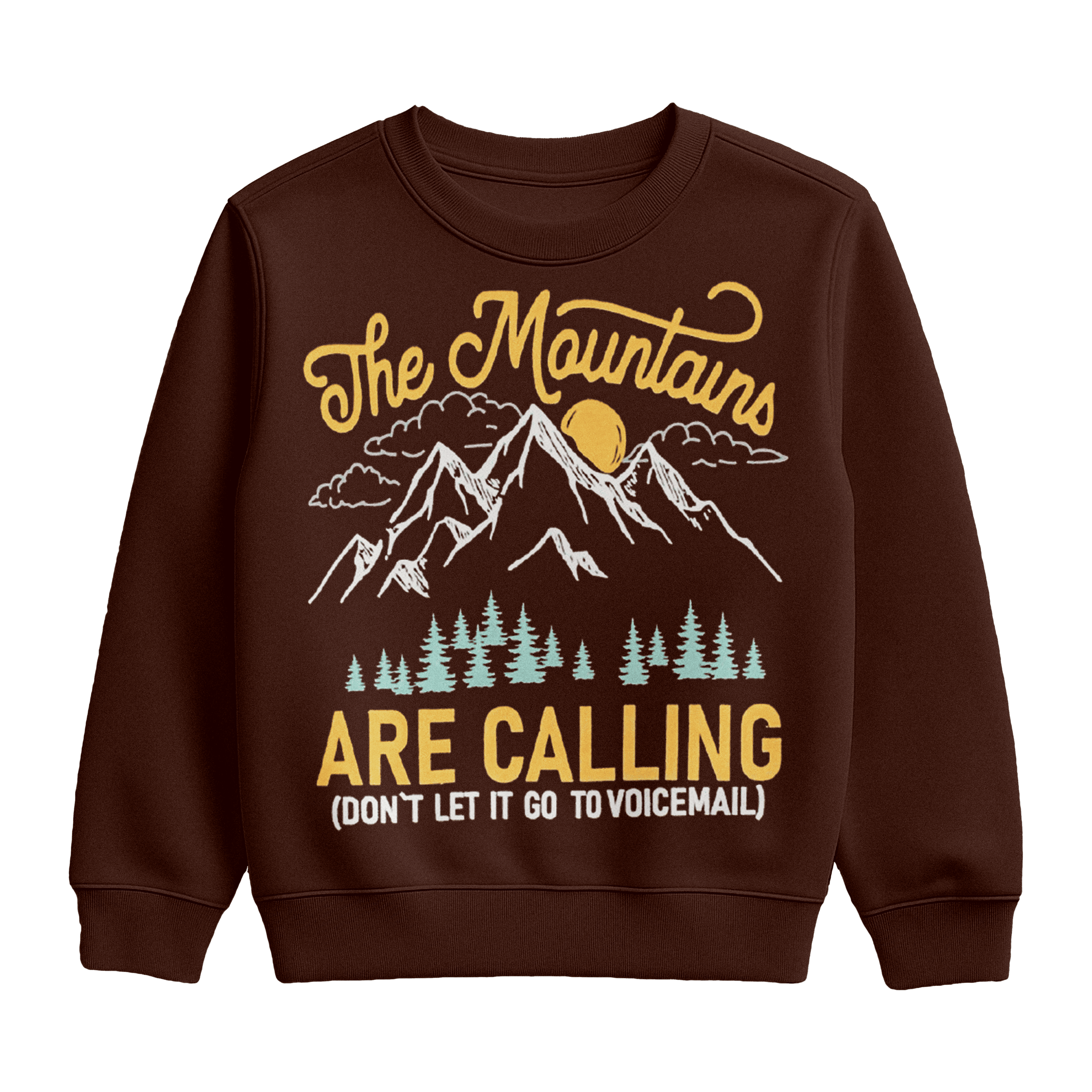 The Mountains Are Calling Brown Hoodie & Trouser Suit