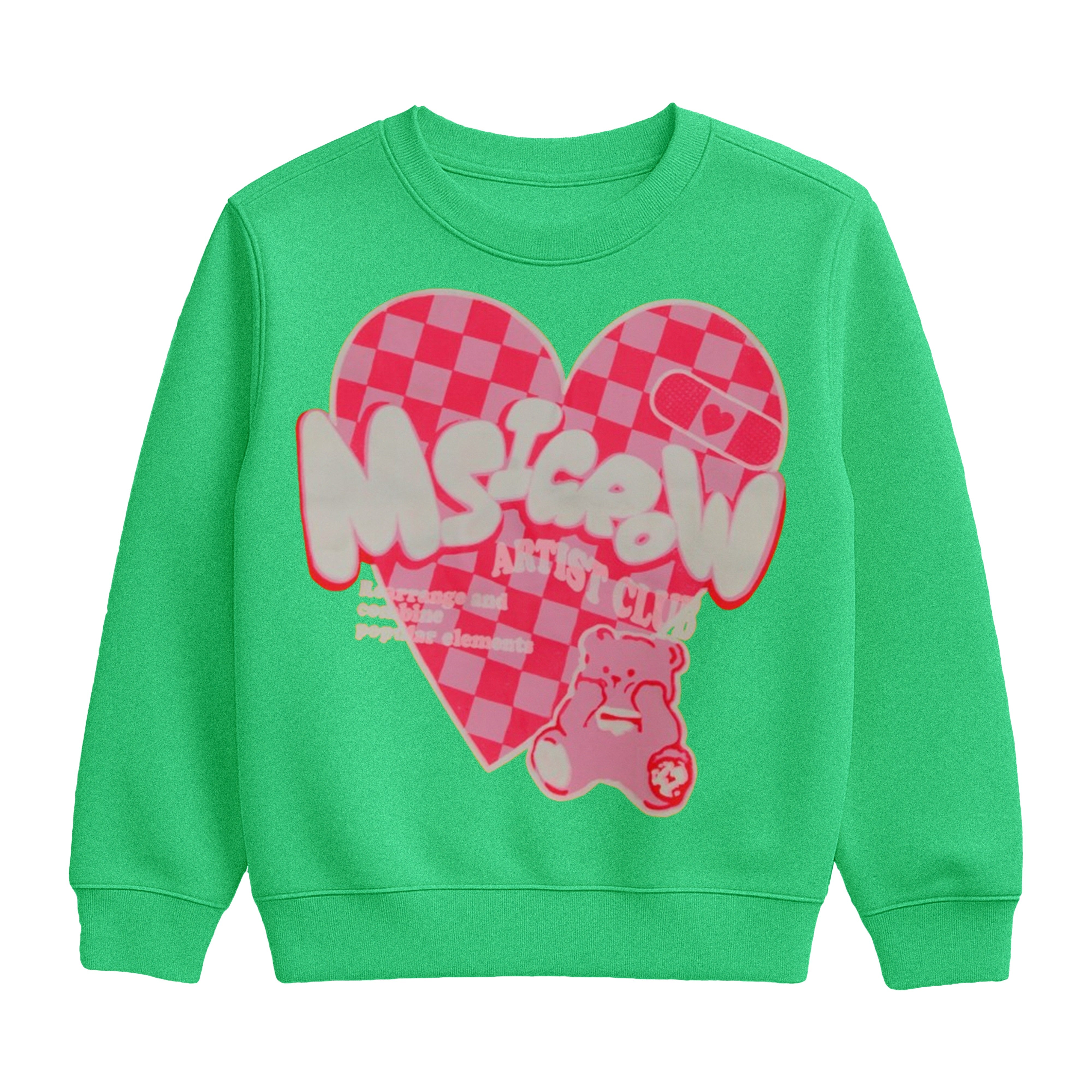 Bright Green Mslcew Artist Club" Sweatshirt and Joggers Suit