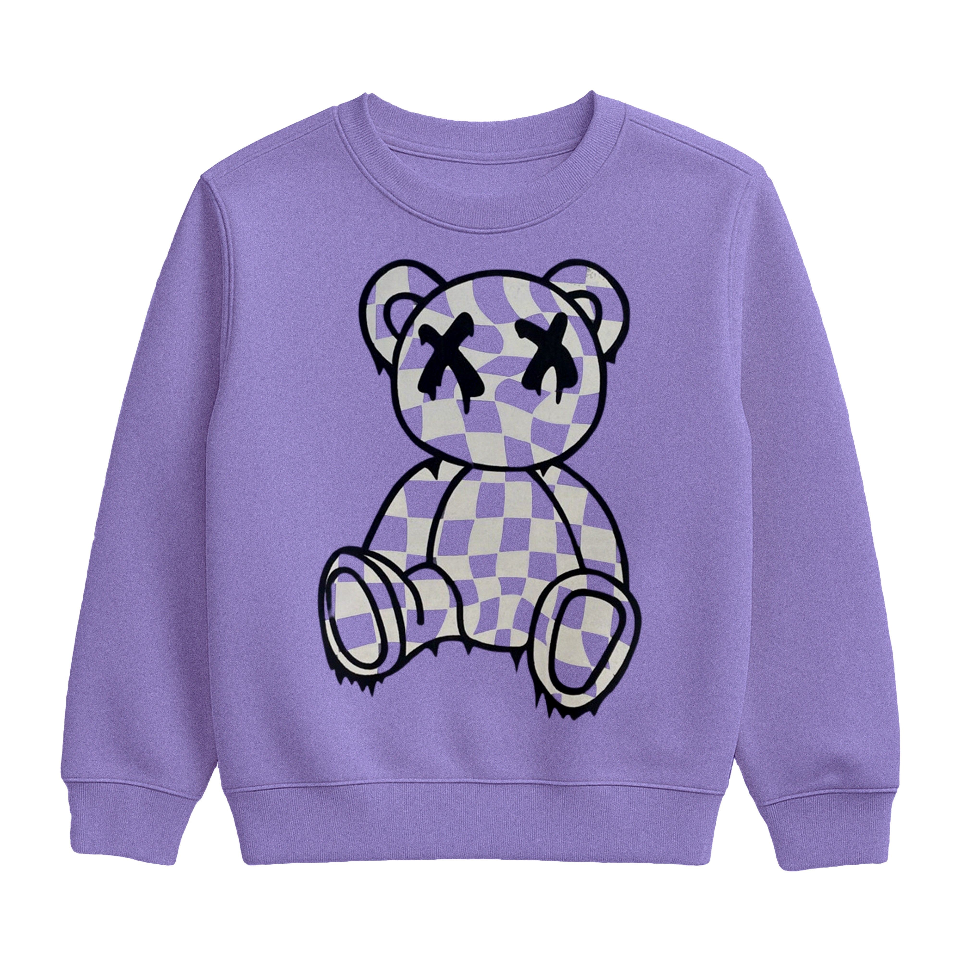 Checkered Teddy Bear Sweatshirt and Joggers Suit