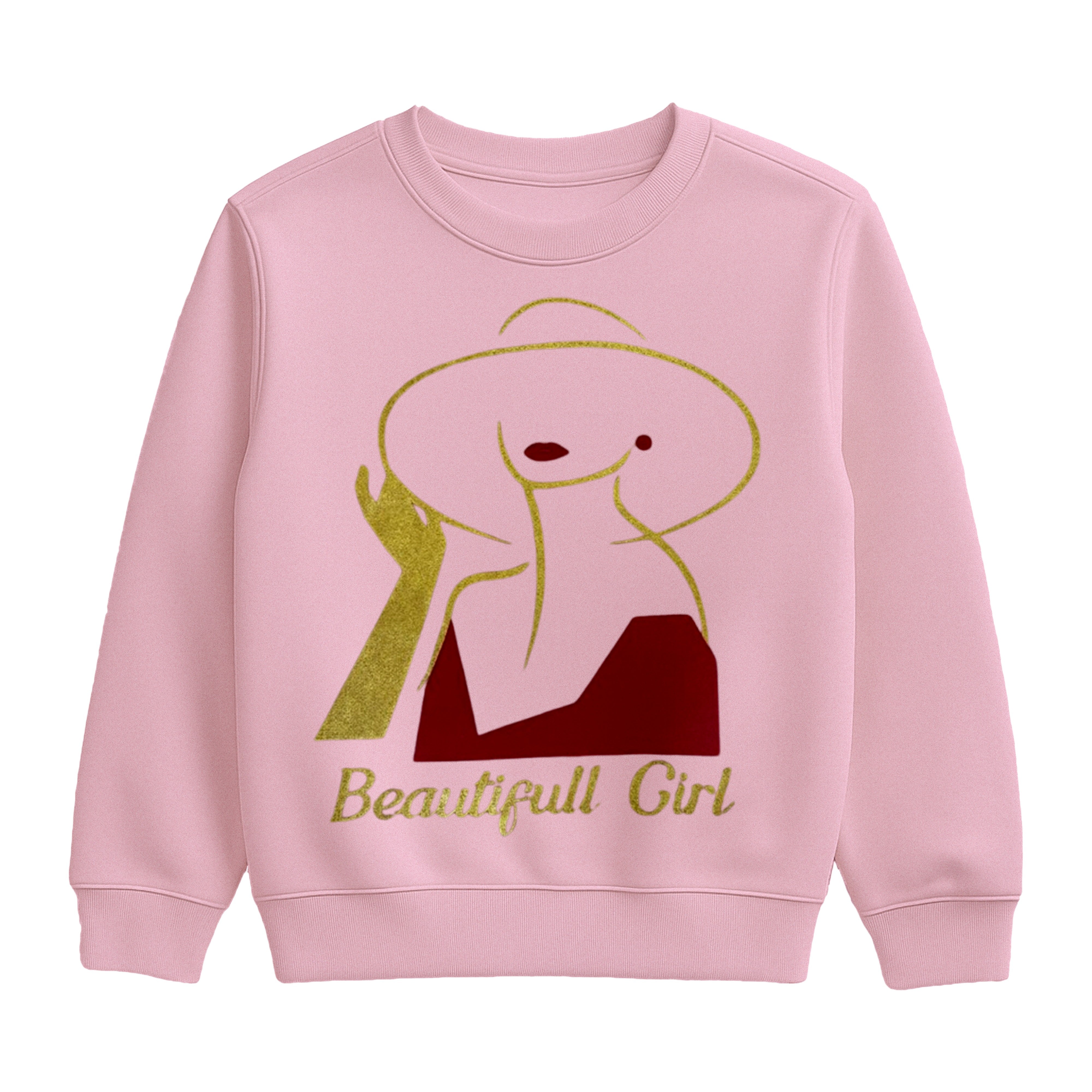 Beautiful Girl" Sweatshirt and Joggers Set (Pink)