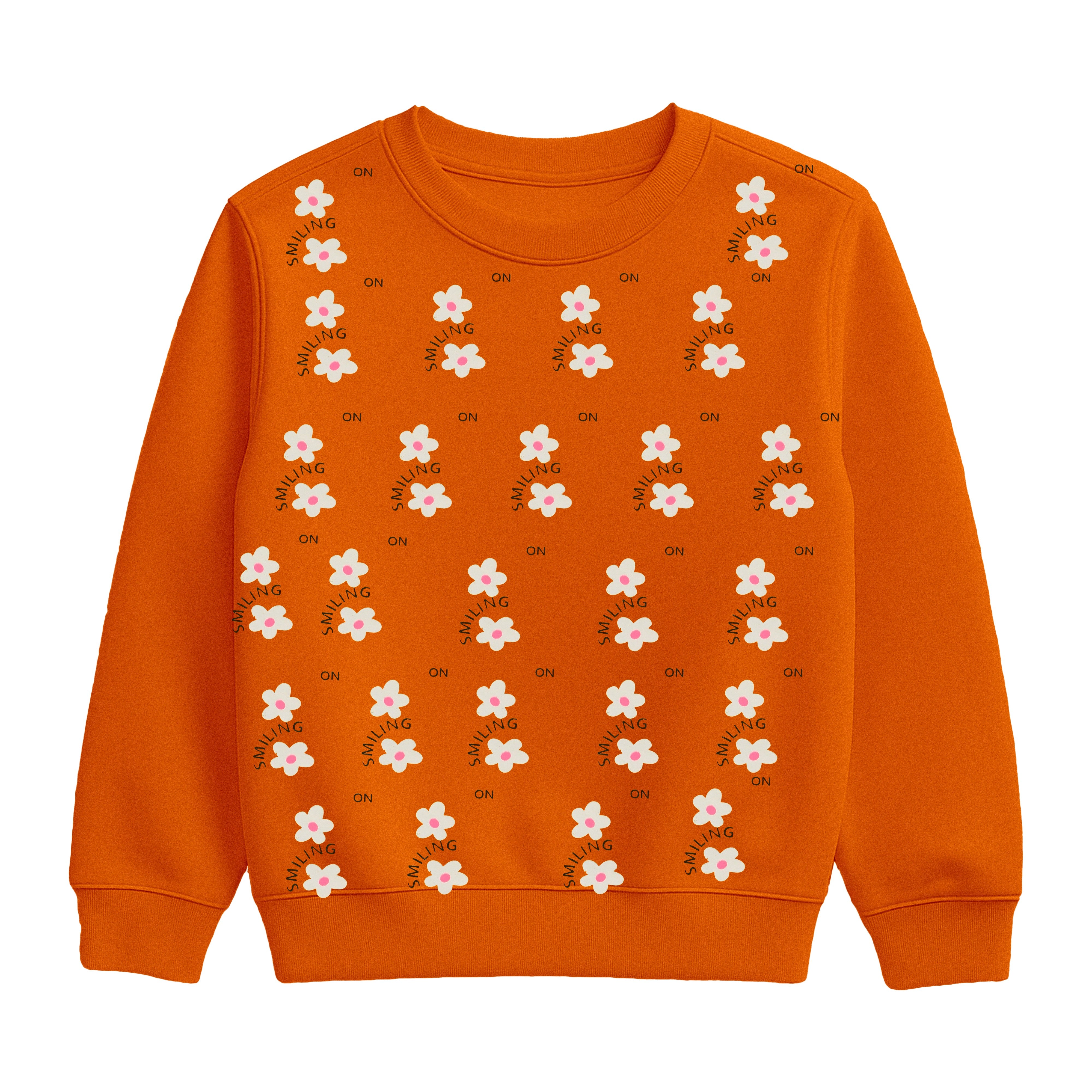 Orange "Keep Smiling" Loungewear Set