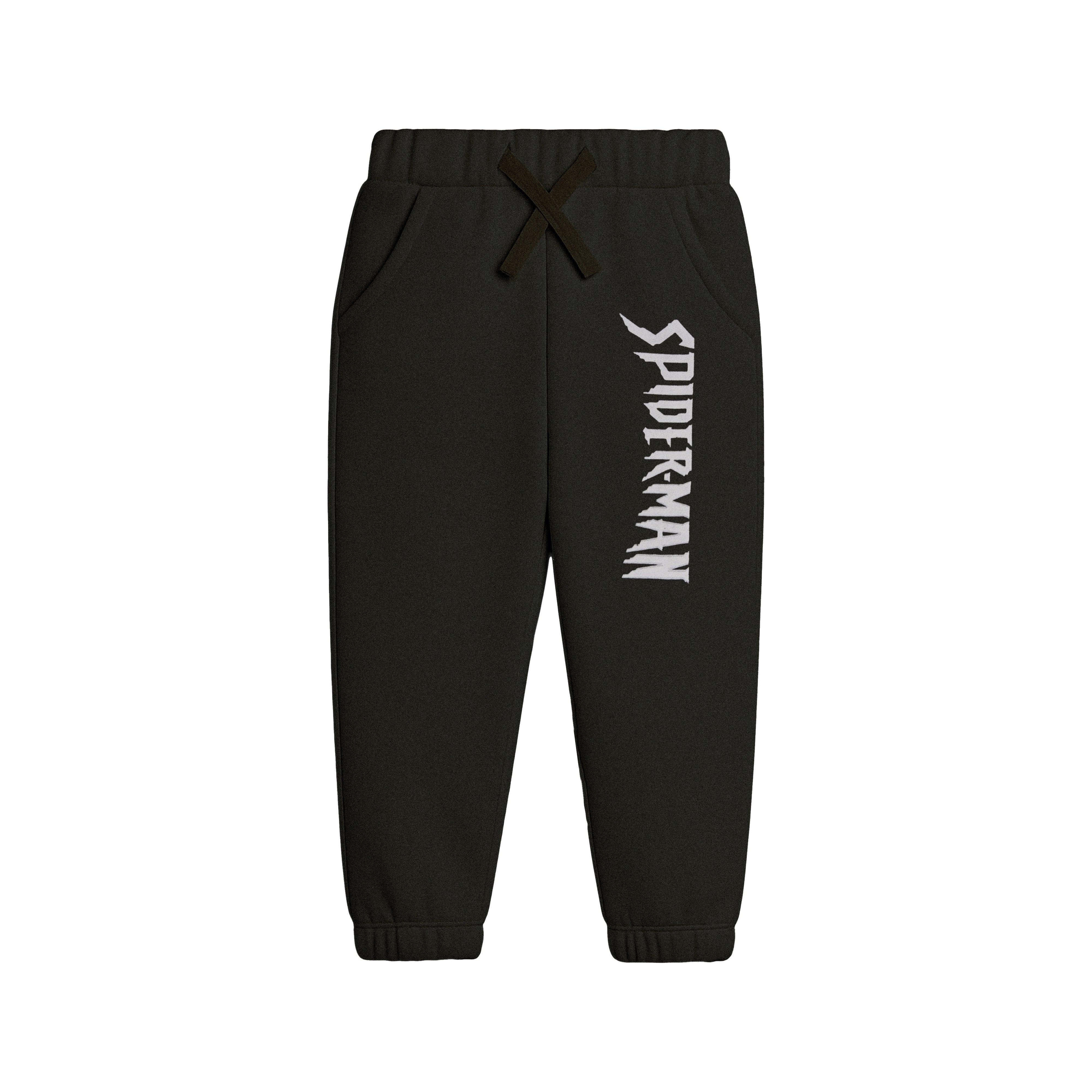 Black Spiderman Fleece Trouser